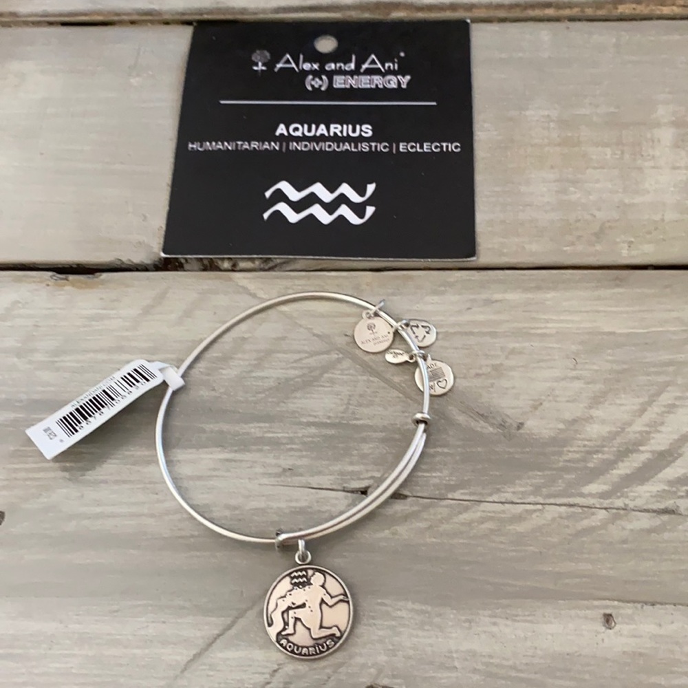 NWT ALEX AND ANI Aquarius Bracelet-Silver-Plated